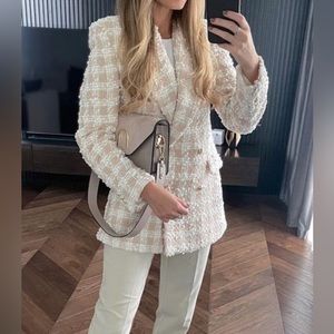 Zara Textured Double Breasted Blazer/Coat
